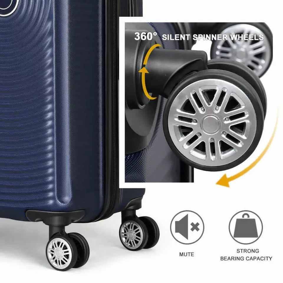 Deluxe 3-Piece Suitcase Set with Spinner Wheels