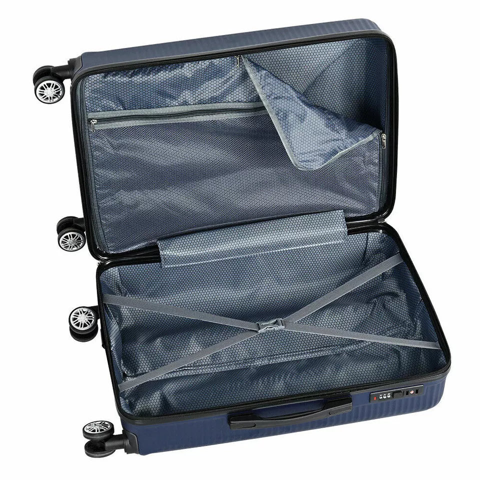 Deluxe 3-Piece Suitcase Set with Spinner Wheels