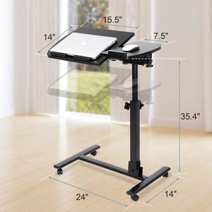 Versatile Height Adjustable Rolling Laptop Desk